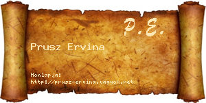 Prusz Ervina névjegykártya